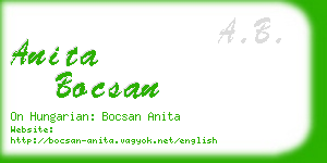 anita bocsan business card